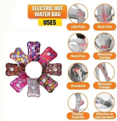 Electric Hot Water Bag for Pain Relief | Heating Pad for Back, Neck, Shoulder, Stomach & Cramps | Heat Therapy Warm Bag (Multicolor)