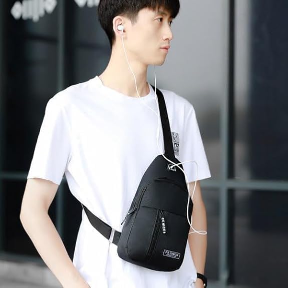 Trendy Crossbody Sling Bag for Men & Women | Stylish Travel Chest Shoulder Bag | Waterproof Casual Messenger Bag for Outdoor, Office & College