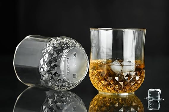 Set of 6 Transparent Crystal-Style Drinking Glasses