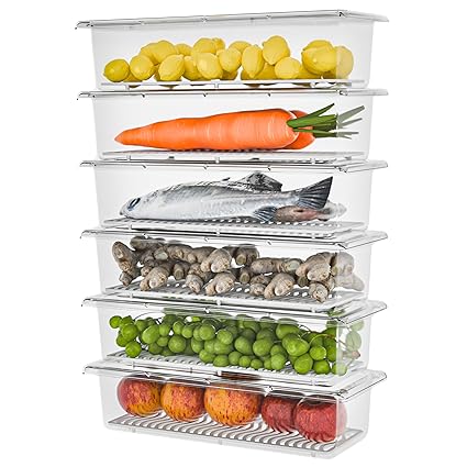Refrigerator Storage Boxes Set | Multipurpose Fridge Organizer Containers for Vegetables, Fruits & Eggs | Transparent Kitchen Storage