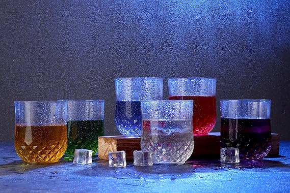 Set of 6 Transparent Crystal-Style Drinking Glasses