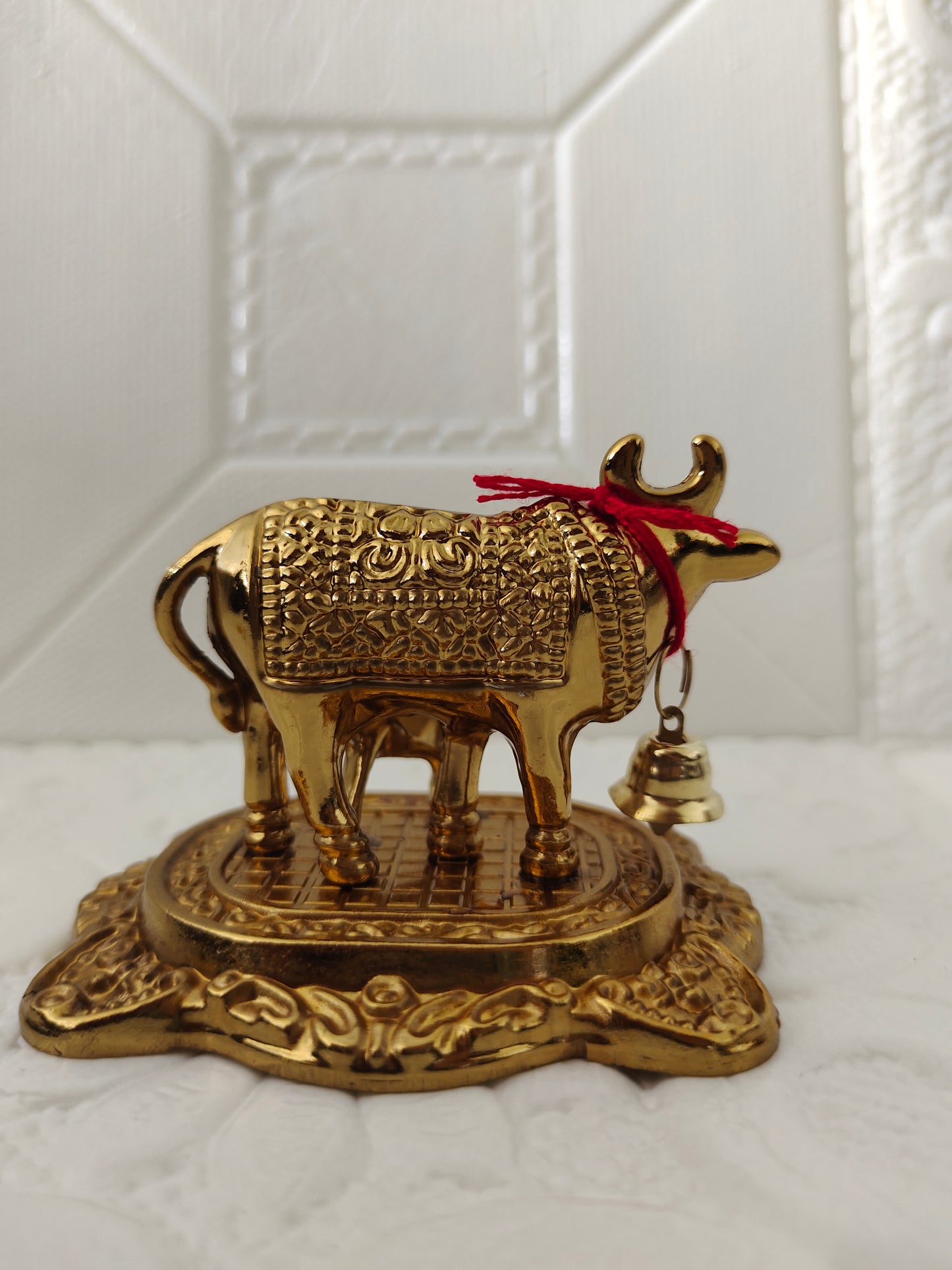 Golden Brass Cow with Calf