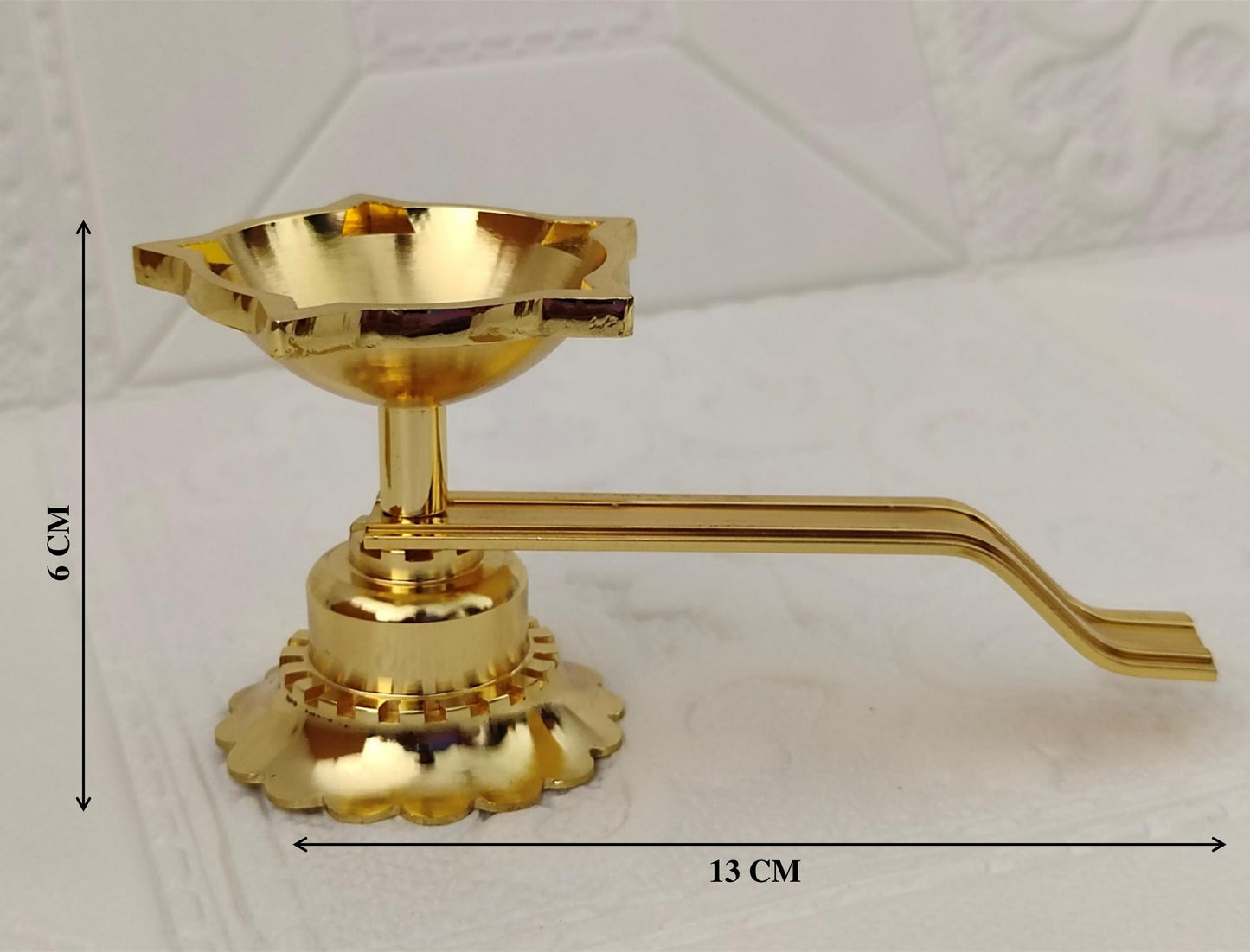 Pooja Brass Diya with Handle