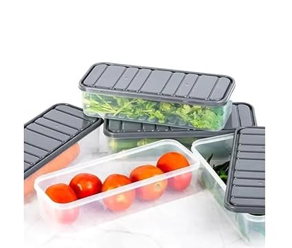 Refrigerator Storage Boxes Set | Multipurpose Fridge Organizer Containers for Vegetables, Fruits & Eggs | Transparent Kitchen Storage