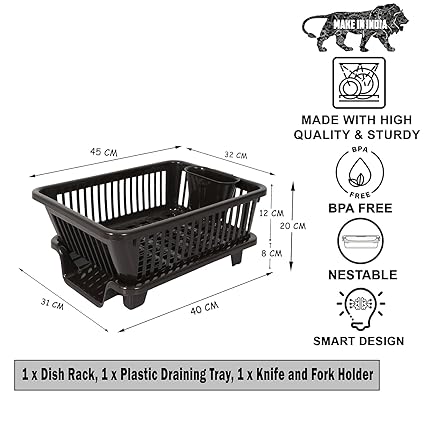 Plastic Durable Kitchen Drainer Dish Rack