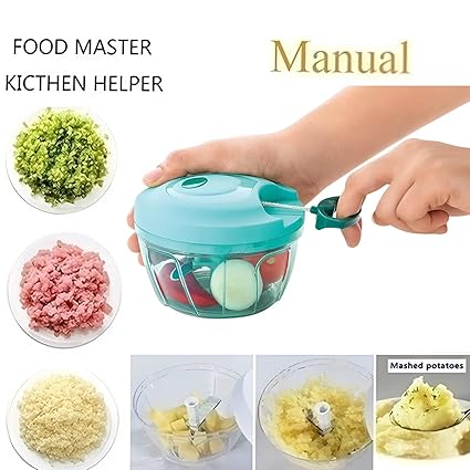 450 ml Handy Vegetable Chopper with 3 Sharp Blades | Manual Fruit & Onion Cutter Dicer for Kitchen | Food Grade & Easy to Use