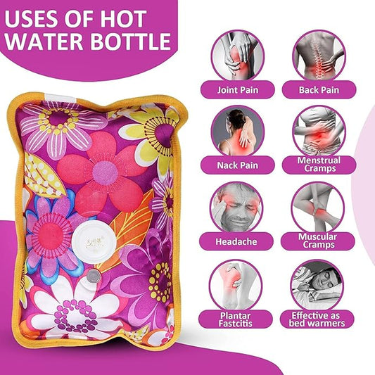 Electric Hot Water Bag for Pain Relief | Heating Pad for Back, Neck, Shoulder, Stomach & Cramps | Heat Therapy Warm Bag (Multicolor)