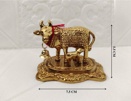 Golden Brass Cow with Calf