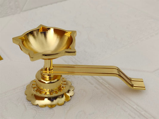 Pooja Brass Diya with Handle