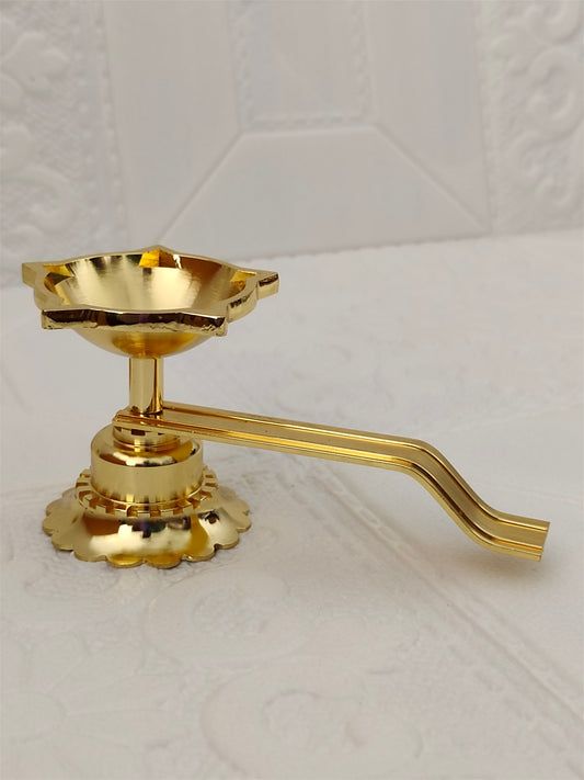 Pooja Brass Diya with Handle