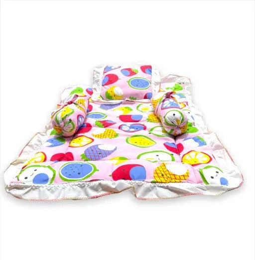 Soft Baby Bedding Set with Godadi, Pillow, 2 Takiya, Rumal & Khoya | Newborn Baby Quilt Combo